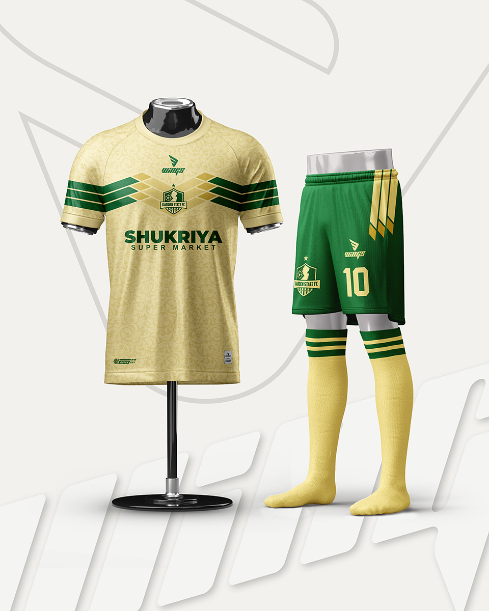 Home Jersey design and Manufacturing for the Garden State FC, USA